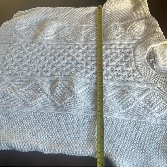 Madewell Classic Cable Knit Pullover Sweater Size Large - Picture 4 of 9